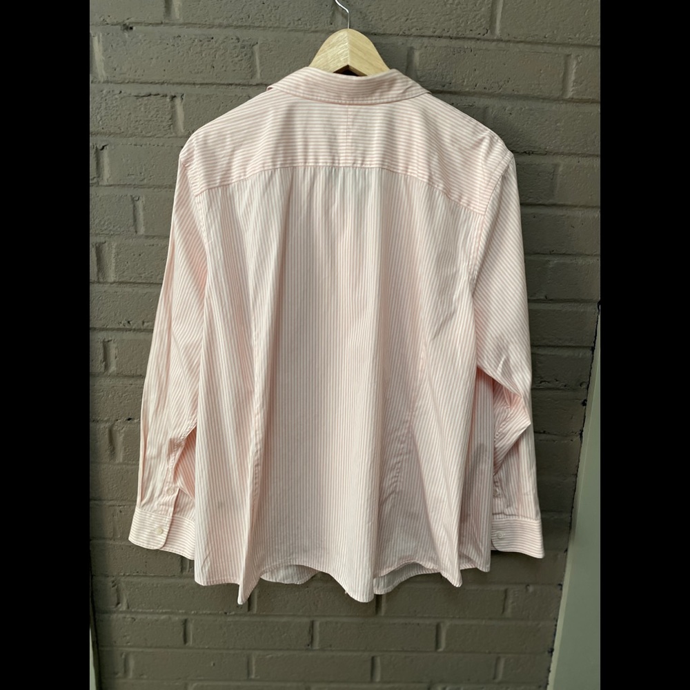 Lauren Ralph Lauren ruffle front stripe shirt 3X - Picture 5 of 13